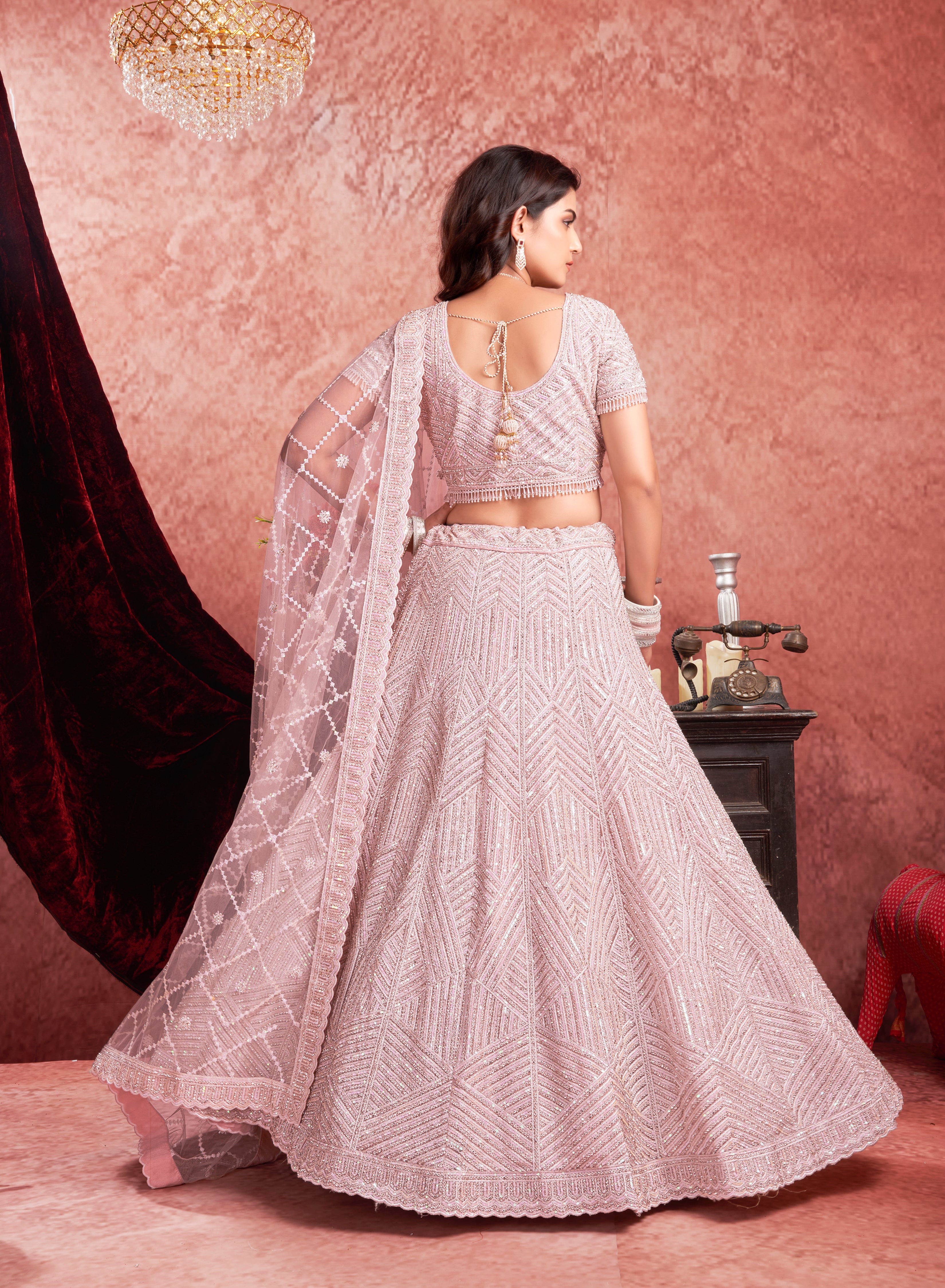 Bridal lehenga light pink hotsell