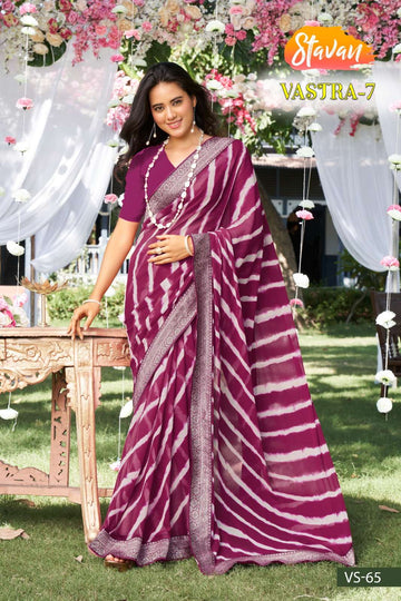 Stavan Vastra Vol 7 Fancy Weightless With Border Saree