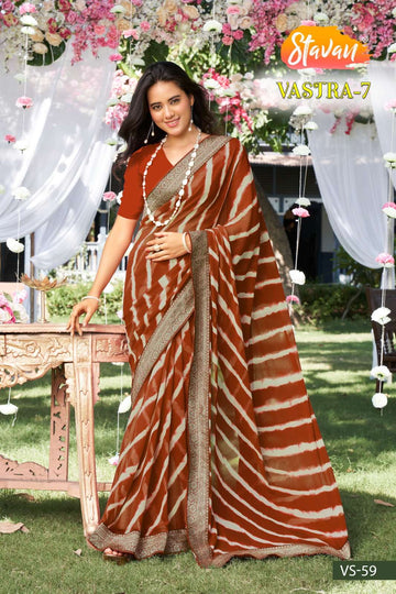 Stavan Vastra Vol 7 Fancy Weightless With Border Saree