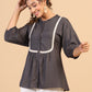 KEEVA FANCY WESTERN SHORT TOP