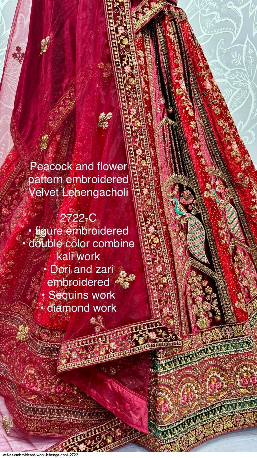 Heavy Velvet Bridal Wedding Lehenga Choli