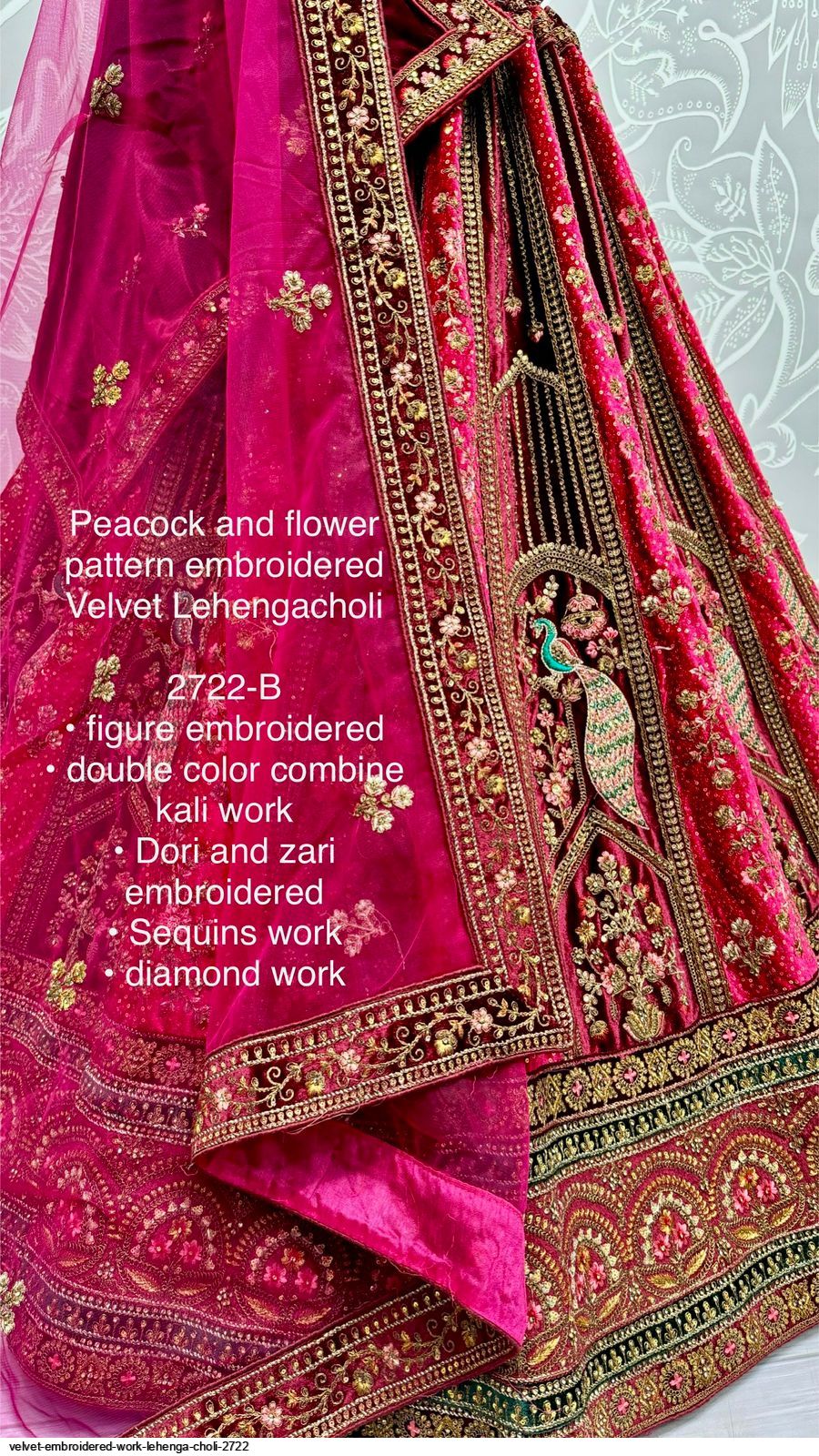 Heavy Velvet Bridal Wedding Lehenga Choli