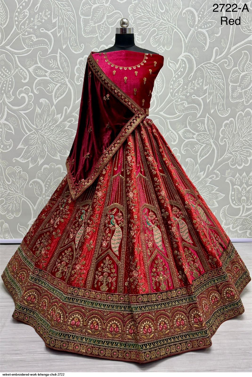 Heavy Velvet Bridal Wedding Lehenga Choli