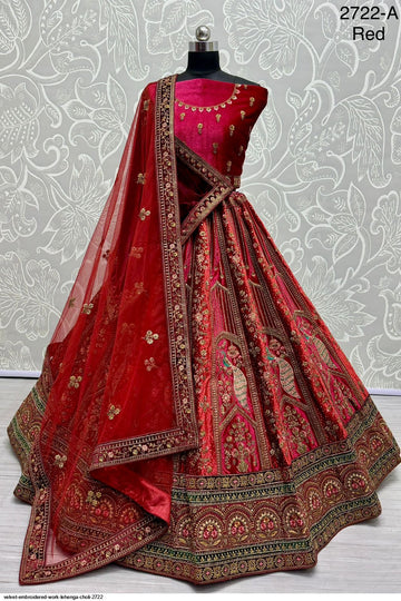 Heavy Velvet Bridal Wedding Lehenga Choli