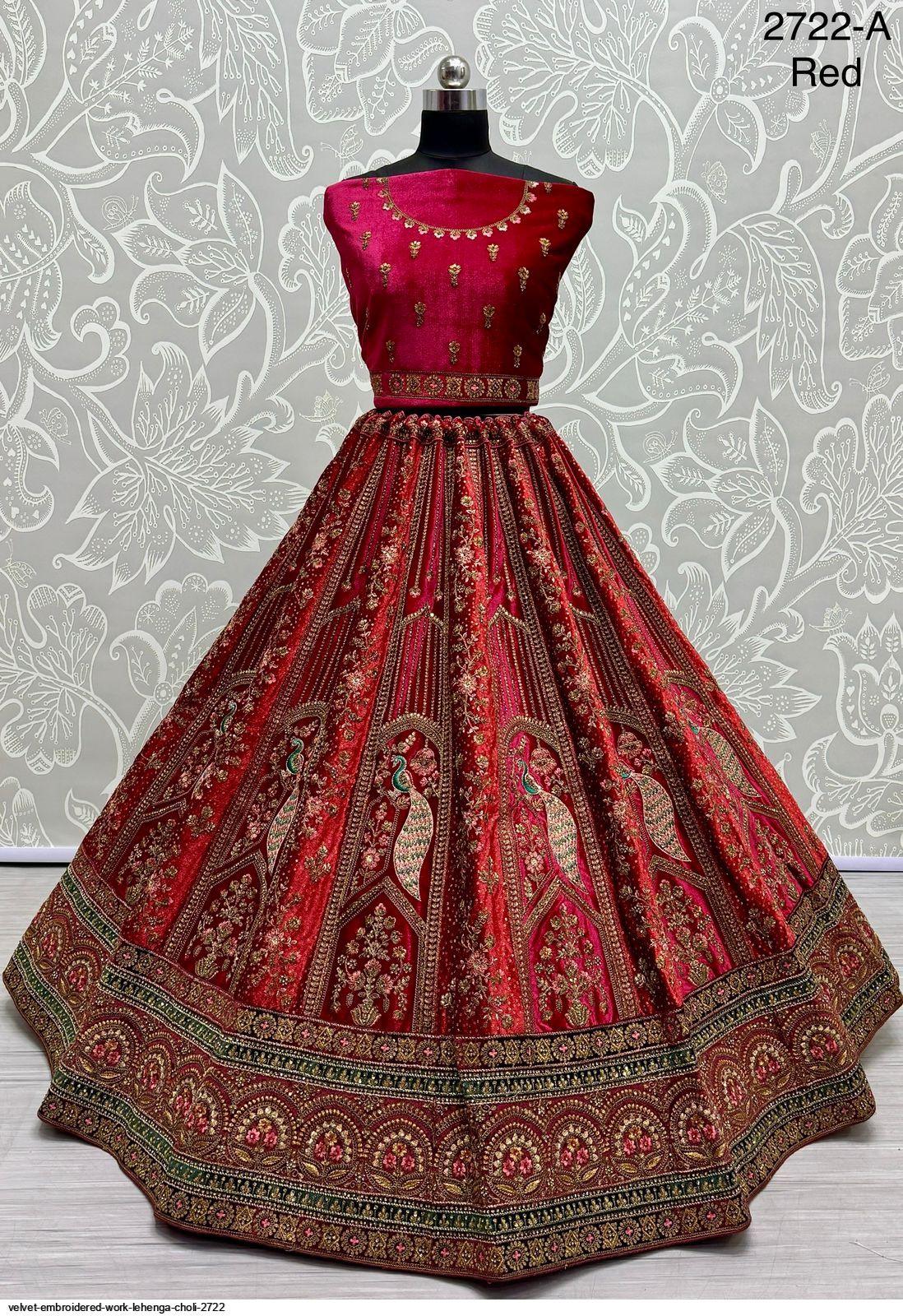 Heavy Velvet Bridal Wedding Lehenga Choli