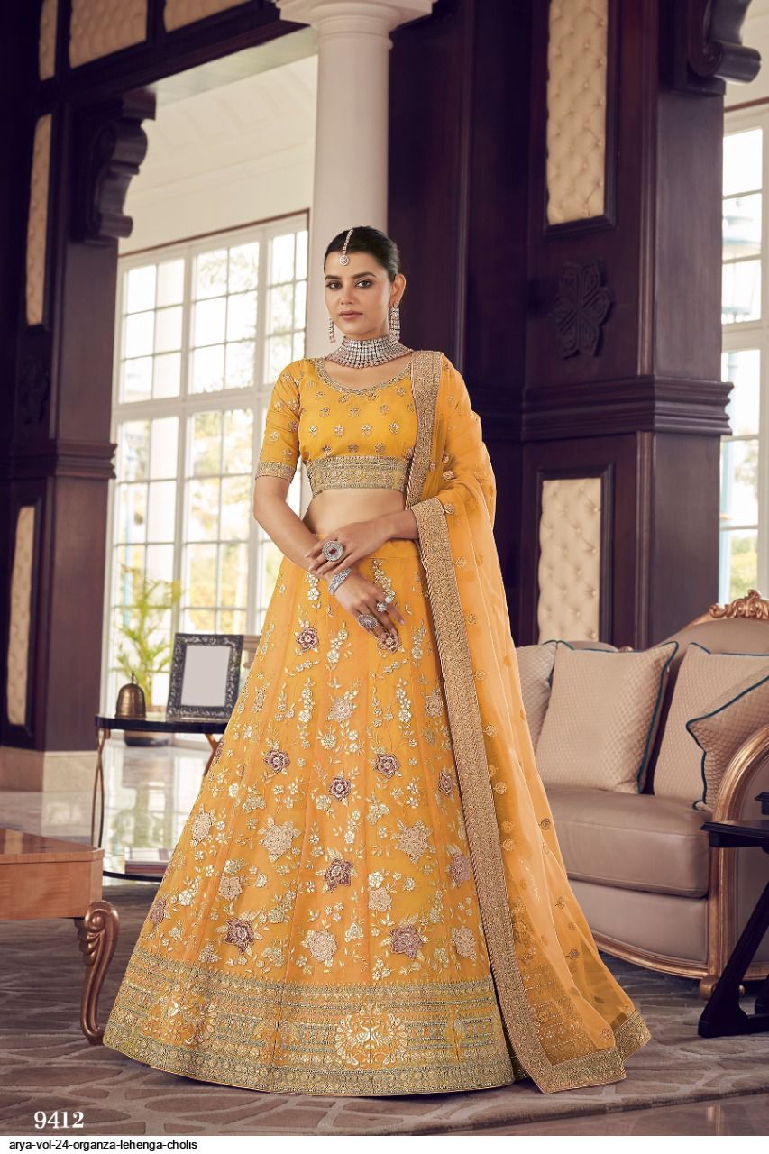 ARYA VOL 24 ORGANZA LEHENGA CHOLI DNO 9412 Anant Tex Exports Private Limited