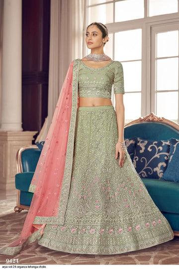 ARYA VOL 24 ORGANZA LEHENGA CHOLI DNO 9424 Anant Tex Exports Private Limited