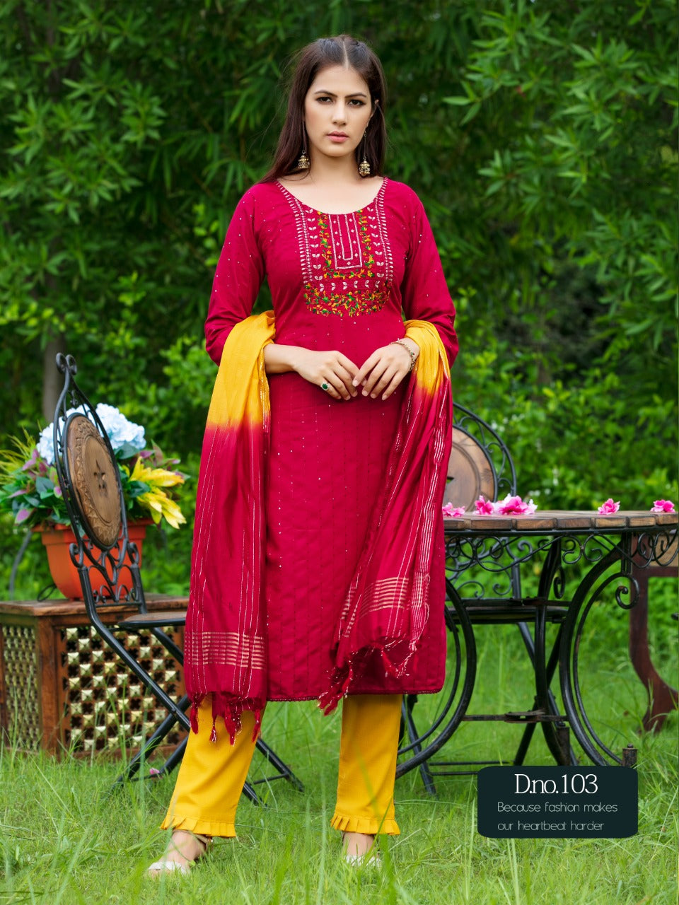 KURTI WITH PENT WITH DUPATTA Anantexports