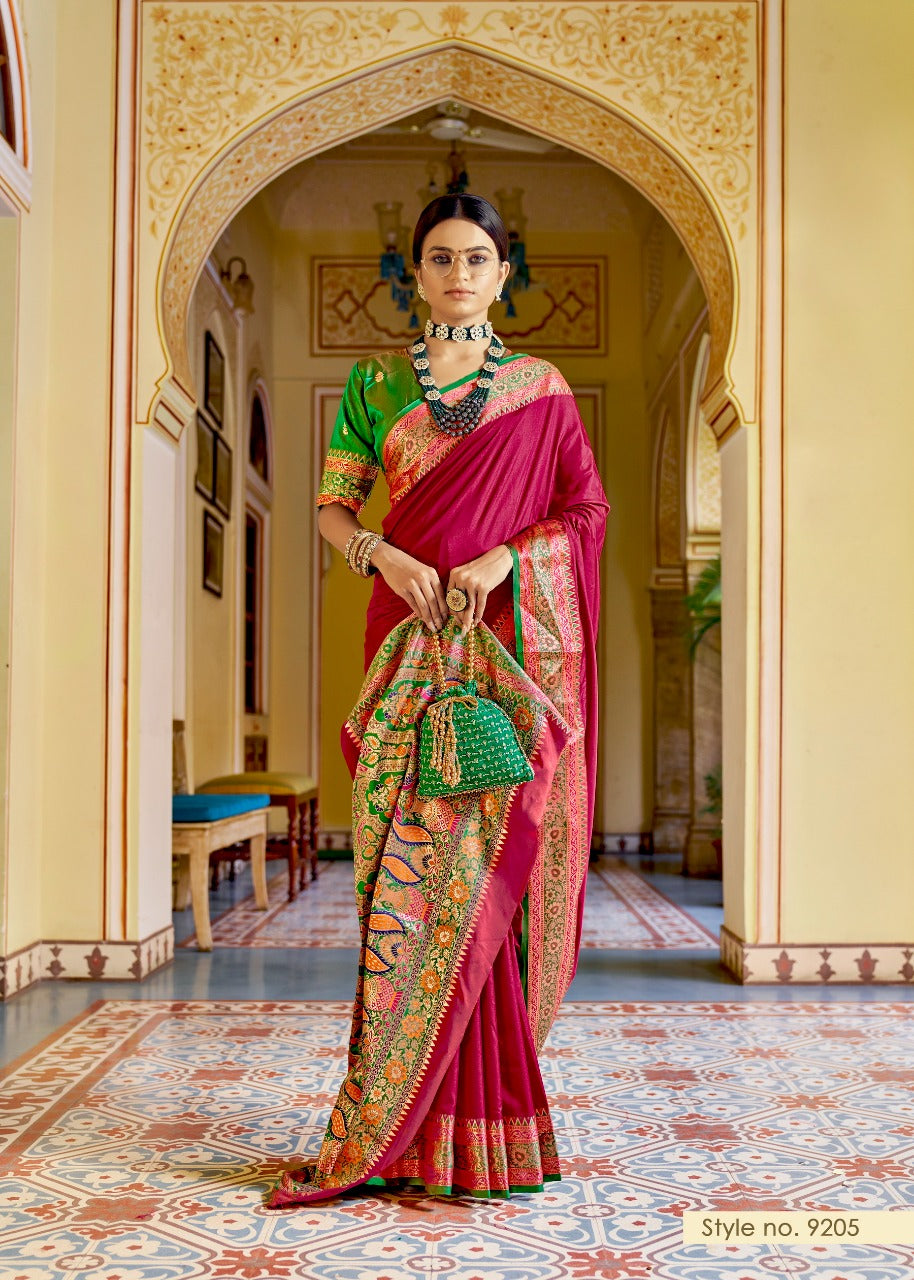 Party wear banarasi hot sale silk saree