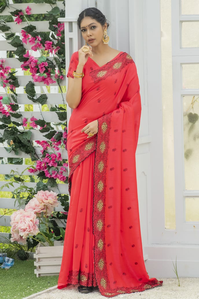 CSM-15261 | Pink Kalanetha Linen Cotton Saree | The Chennai Shopping Mall