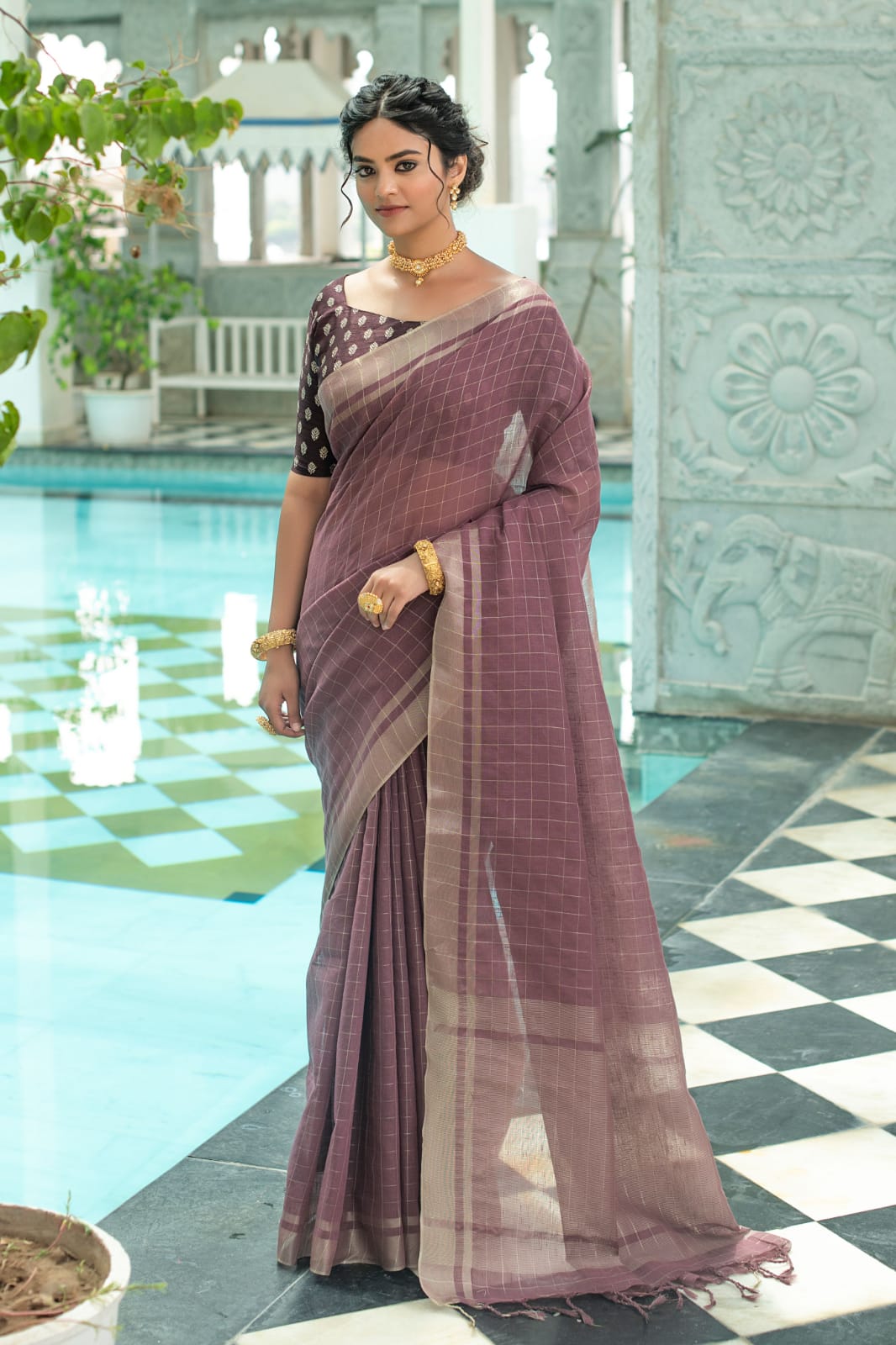 Pure Linen Saree Anantexports