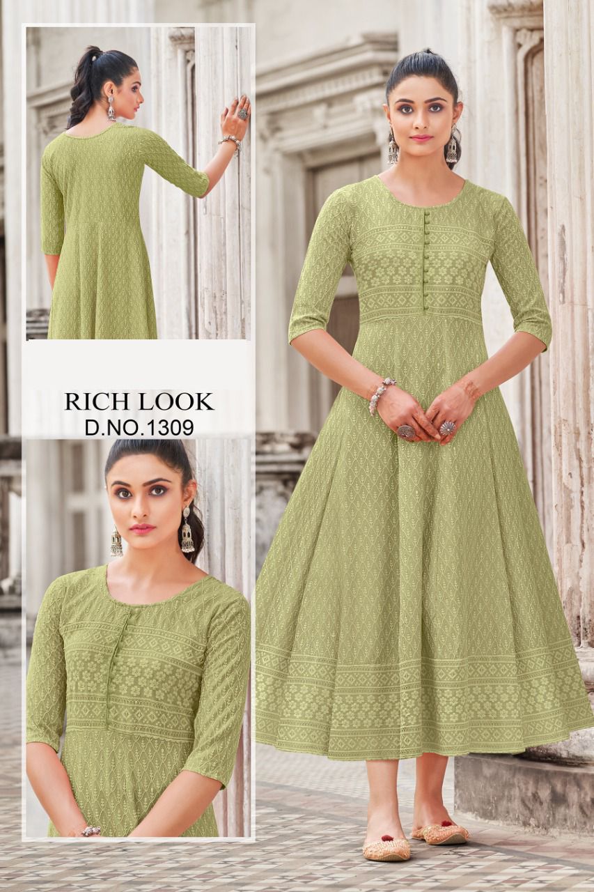 Party wear Kurti Rich Look 1301 Anantexports