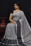 Linen Designer Woven Saree Anantexports