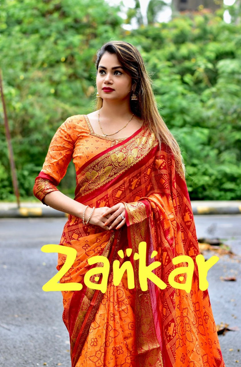 Beautiful Zankar Bandhani Saree Anantexports