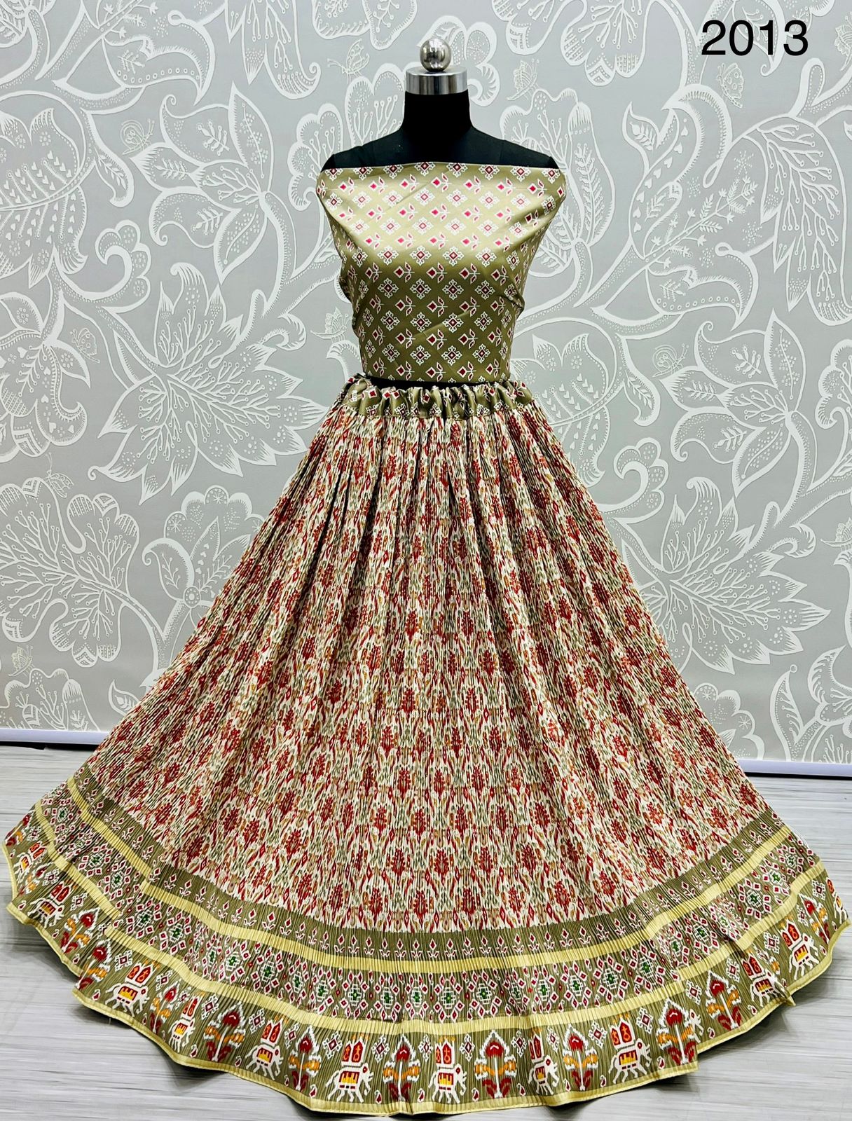 Buy Knockout Maroon Color Festive Wear Digital Printed Fancy Chanderi  Cotton Long Full Stitched Kurti | Lehenga-Saree