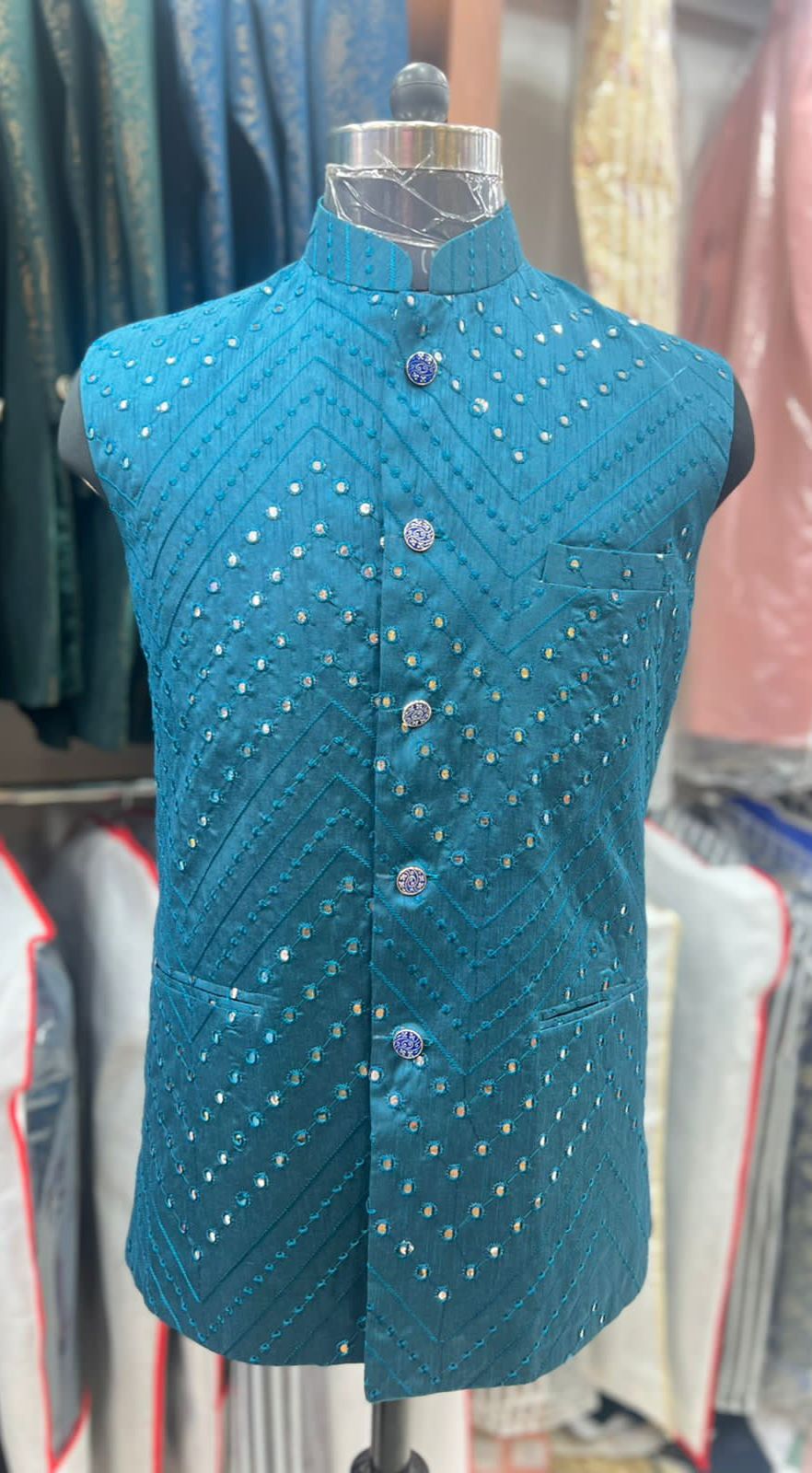 Embroidered Modi Jacket and Kurta designed by New Leaf Skills | by  Newleafskillsinstitute | Medium