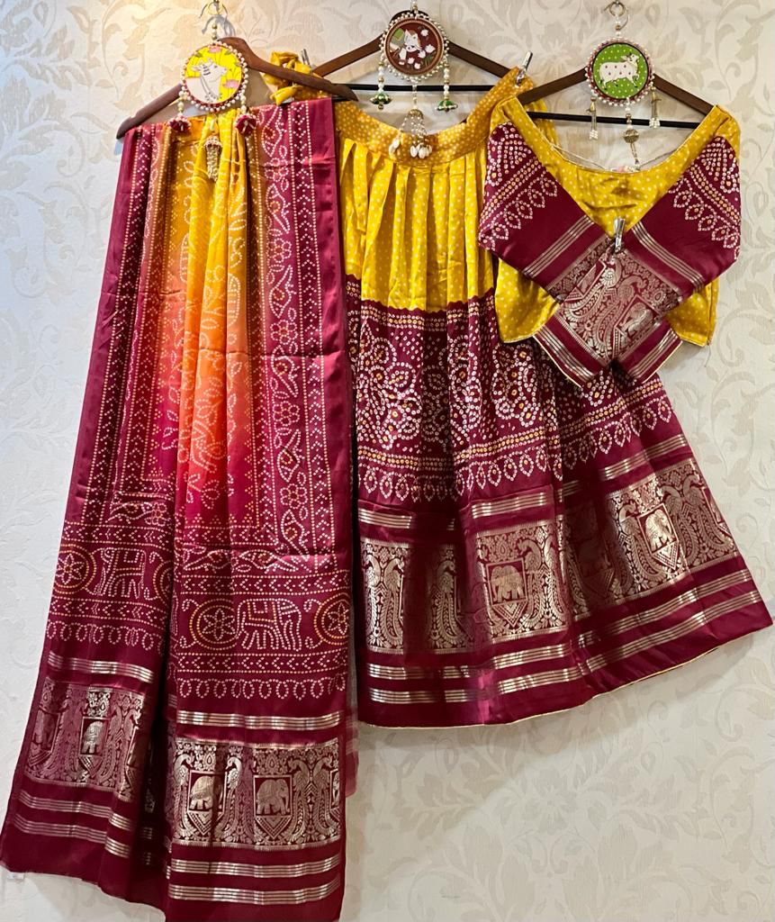 Pure Gaji Silk Chaniya Choli with Heavy Lagdi Pallu Skirt Anant Tex Exports Private Limited