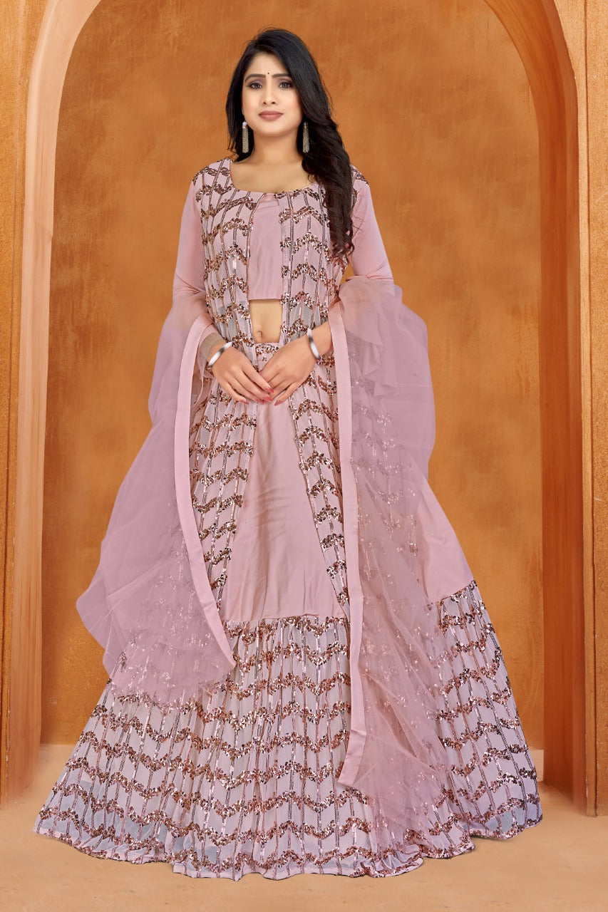 Ivory Ruffle Lehenga and Raw Silk Blouse Set - Priti Sahni