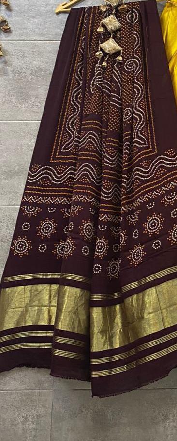 Modal Silk Duppata with Hand Ajrakh Print Anant Tex Exports Private Limited