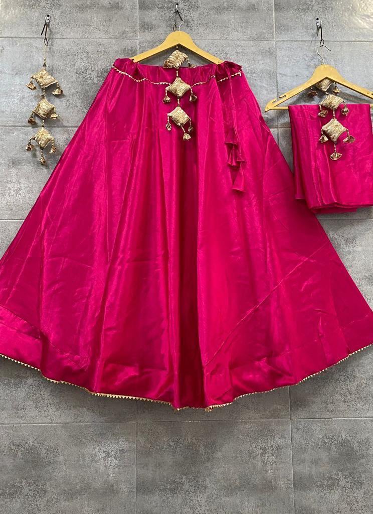 Plain Gaji silk skirt Lehenga Anantexports