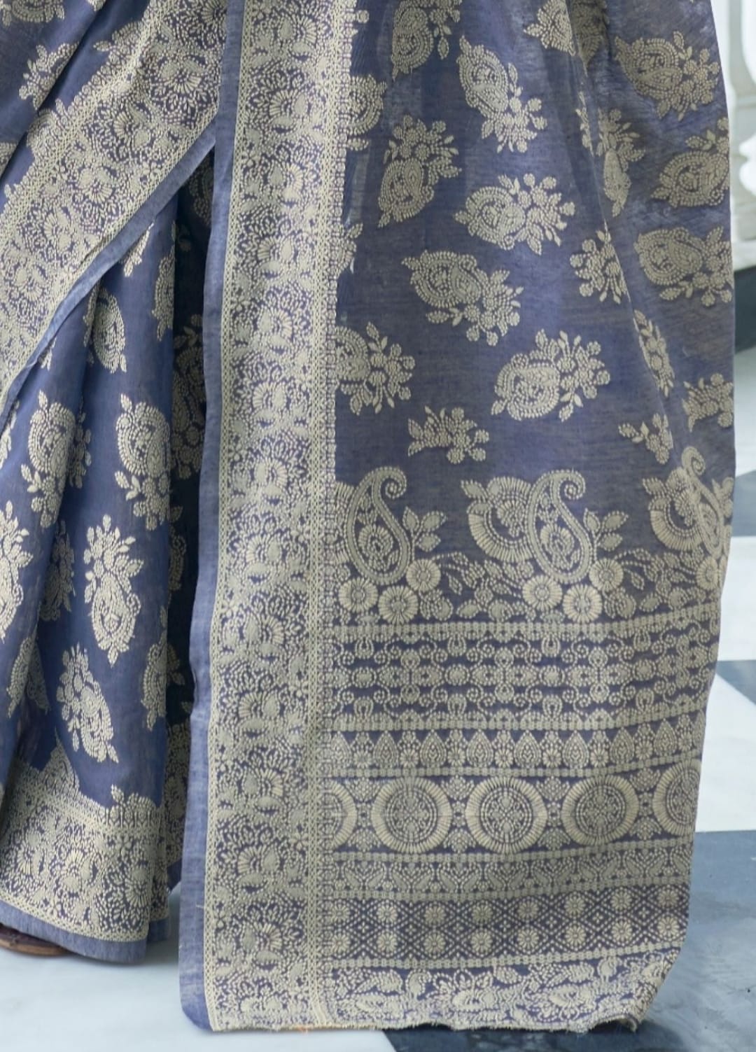 Banarasi Cotton Chikankari Weaving Saree Anant Tex Exports Private Limited