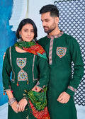 Navratri Special Couple combo of Kurta with Pajama & Kurti with Pants & Dupatta Dress Anant Tex Exports Private Limited