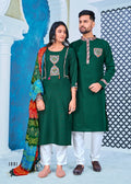 Navratri Special Couple combo of Kurta with Pajama & Kurti with Pants & Dupatta Dress Anant Tex Exports Private Limited