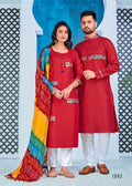 Navratri Special Couple combo of Kurta with Pajama & Kurti with Pants & Dupatta Dress Anant Tex Exports Private Limited