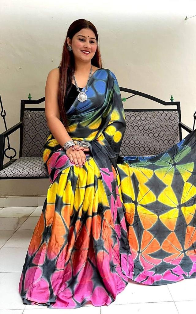 Party wear Sibori Digital Print Softy Saree Anant Tex Exports Private Limited
