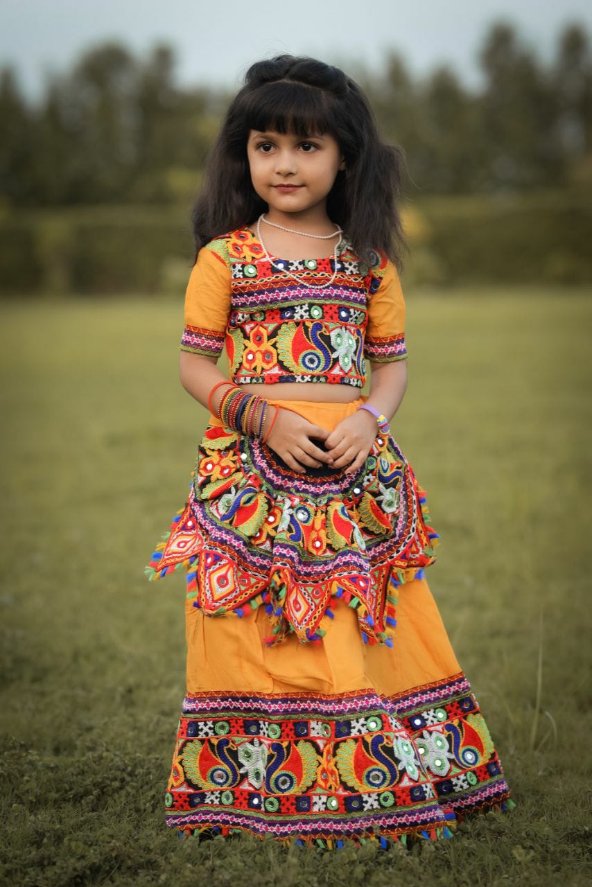 Amazon.com: Flawnt Multicolor Traditional Cotton Lehenga Choli For Girls  (6-12 Months, Green) : Clothing, Shoes & Jewelry