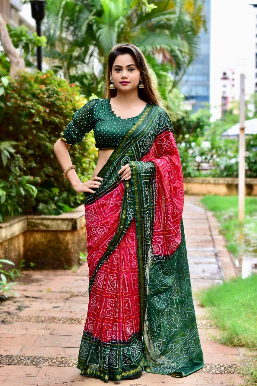 Beautiful Party Wear Bandhani Saree Manjri Vol-2 Anant Tex Exports Private Limited