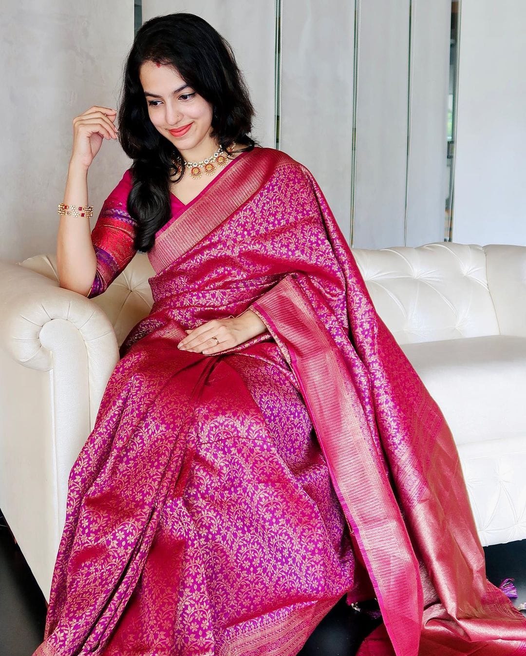 Party Wear Soft Lichi Silk Saree Anant Tex Exports Private Limited