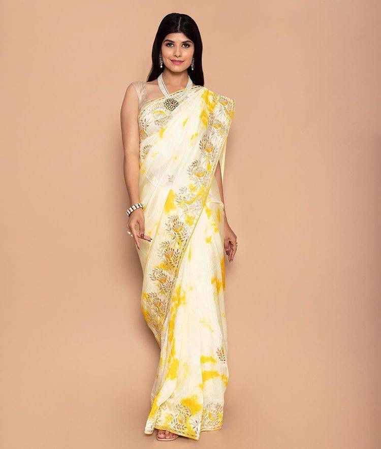 DIGITAL PRINT WITH EMBROIDERED GOTAPATTI WORK SAREE Anant Tex Exports Private Limited