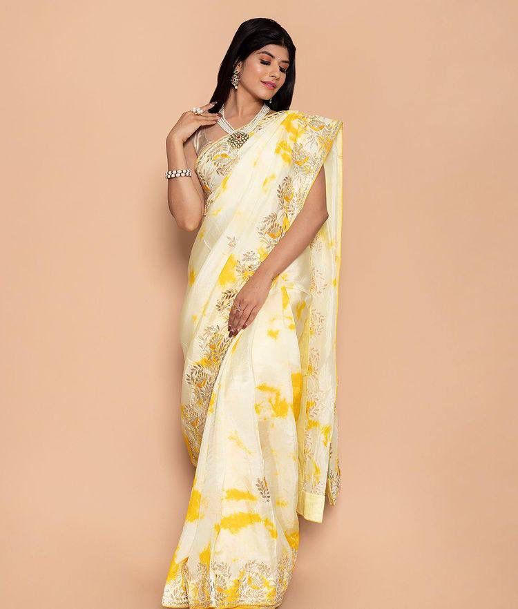 DIGITAL PRINT WITH EMBROIDERED GOTAPATTI WORK SAREE Anant Tex Exports Private Limited