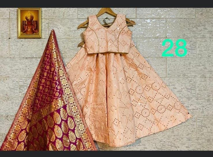 Buy Stanwells Kids Orange and Magenta combo south indian Baby girls mirror  work net Lehenga Choli set (3months to 8Years) - at Best Price Best Indian  Collection Saree - Gia Designer