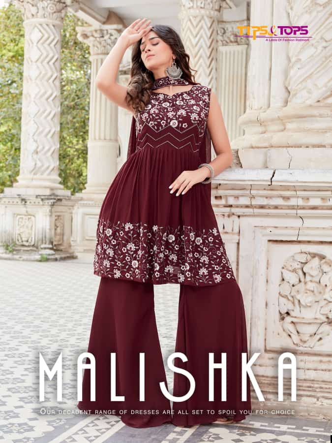 TIPS AND TOPS MALISHKA GEORGETTE KURTIS WITH DUPATTA Anant Tex Exports Private Limited
