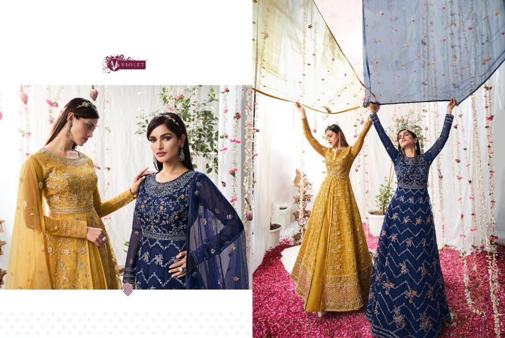 Swagat Violet 5301-5308 Series Exclusive Wedding Designer Long Suits Anant Tex Exports Private Limited