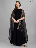 Navy Blue Georgette plain Gown Anant Tex Exports Private Limited