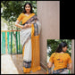 Ikat Rosy Plain Linen Saree Anant Tex Exports Private Limited