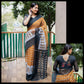 Ikat Rosy Plain Linen Saree Anant Tex Exports Private Limited
