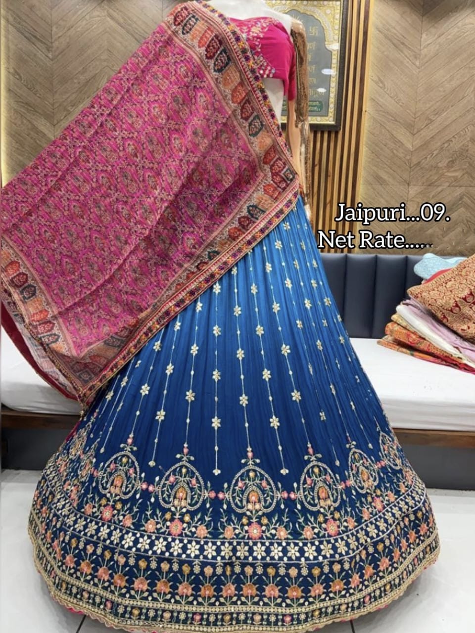 Party Wear Red Jaipuri printed lehenga choli at Rs 1799 in Jaipur | ID:  26737747548