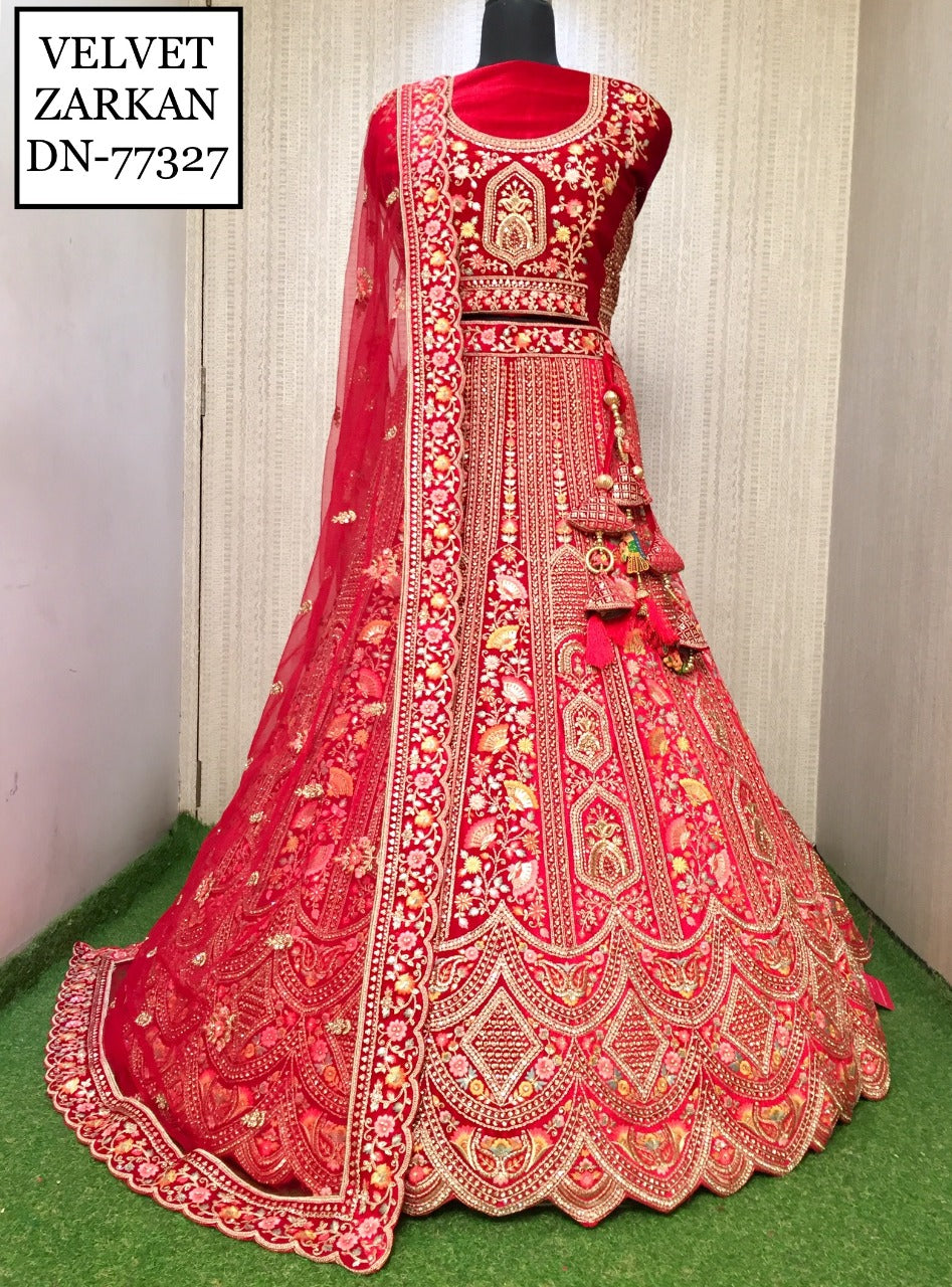 Kalki Red Bridal Lehenga – Kuro Clothing India