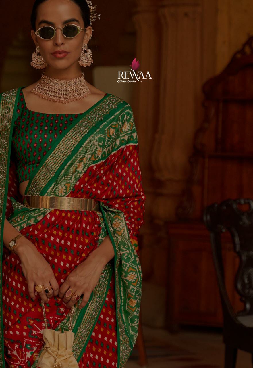 Rewaa Gouri Soft Silk With Hand Print Saree Anant Tex Exports Private Limited