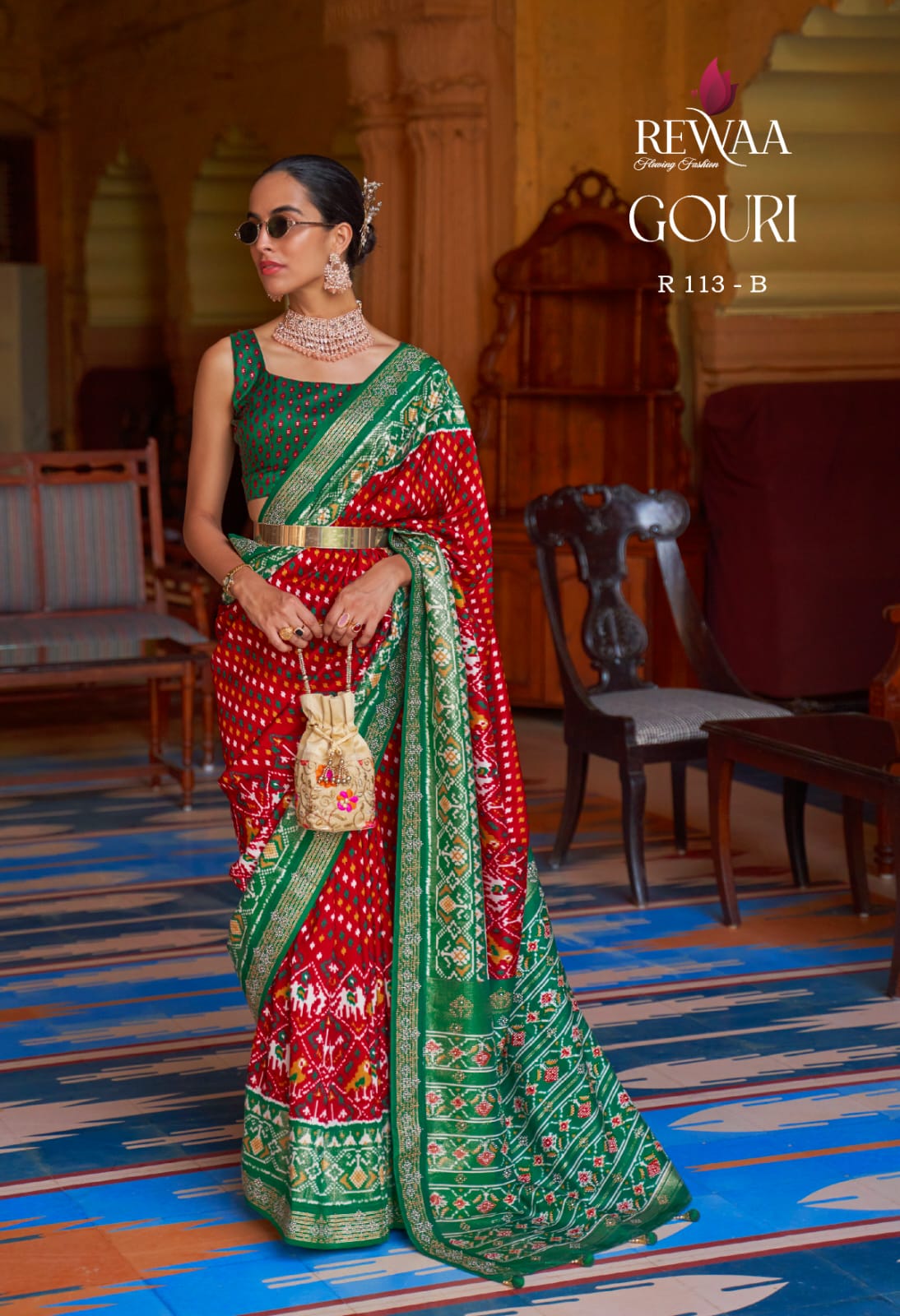 Rewaa Gouri Soft Silk With Hand Print Saree Anant Tex Exports Private Limited