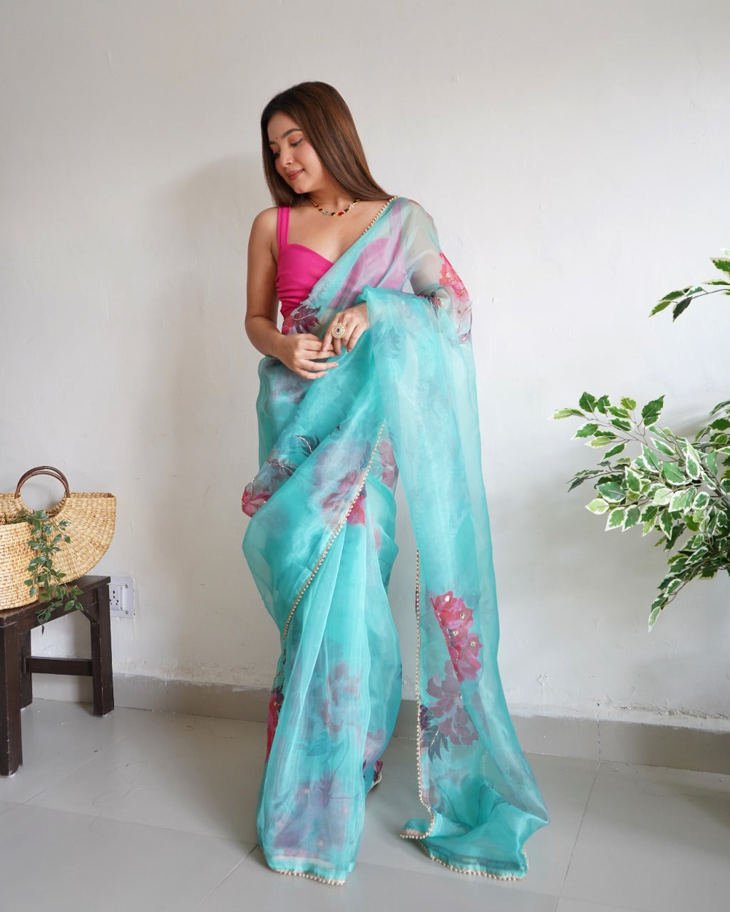 Aisha Organza Digital Print Saree Anant Tex Exports Private Limited