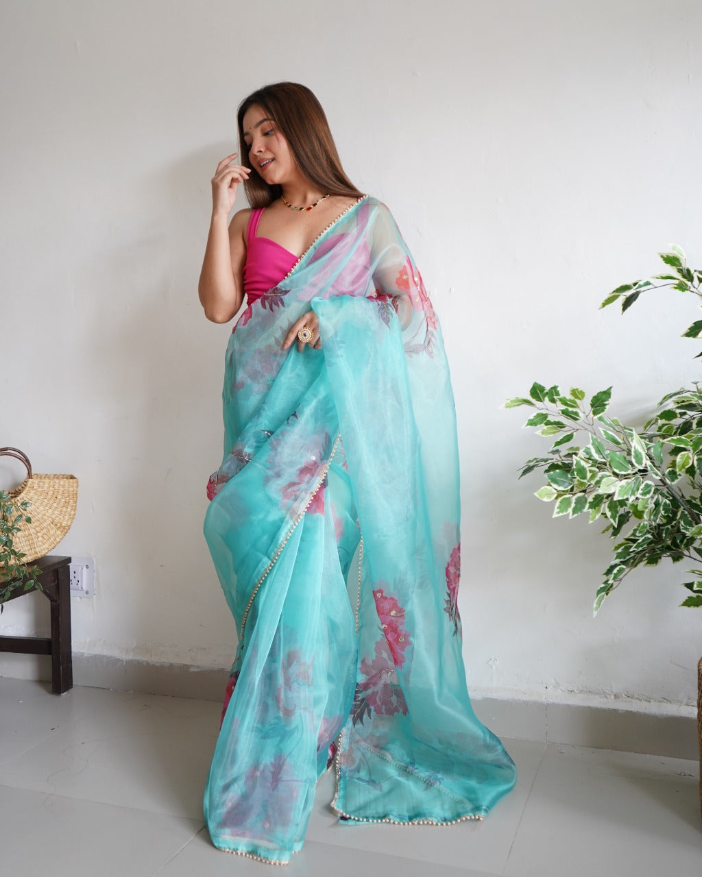 Aisha Organza Digital Print Saree Anant Tex Exports Private Limited