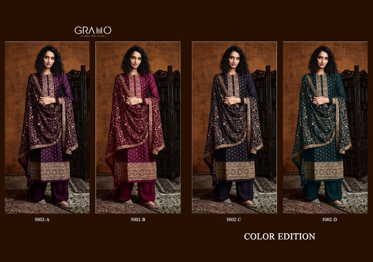 Gramo Color Edition Designer Heavy Fox Georgette Salwar Suits Collection Anant Tex Exports Private Limited