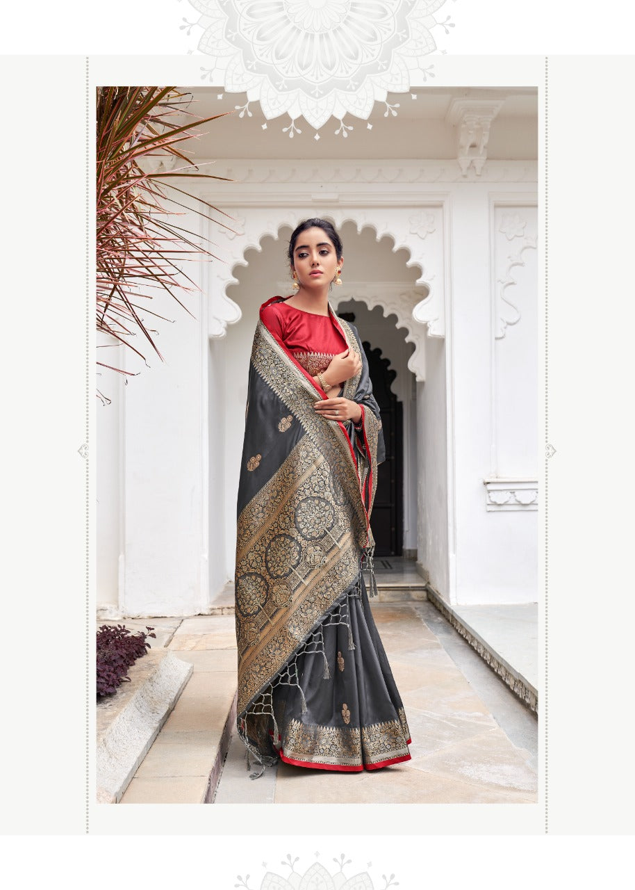 New Women's Kanjivaram Soft Silk Saree With Blouse Piece (Dark Blue) | eBay