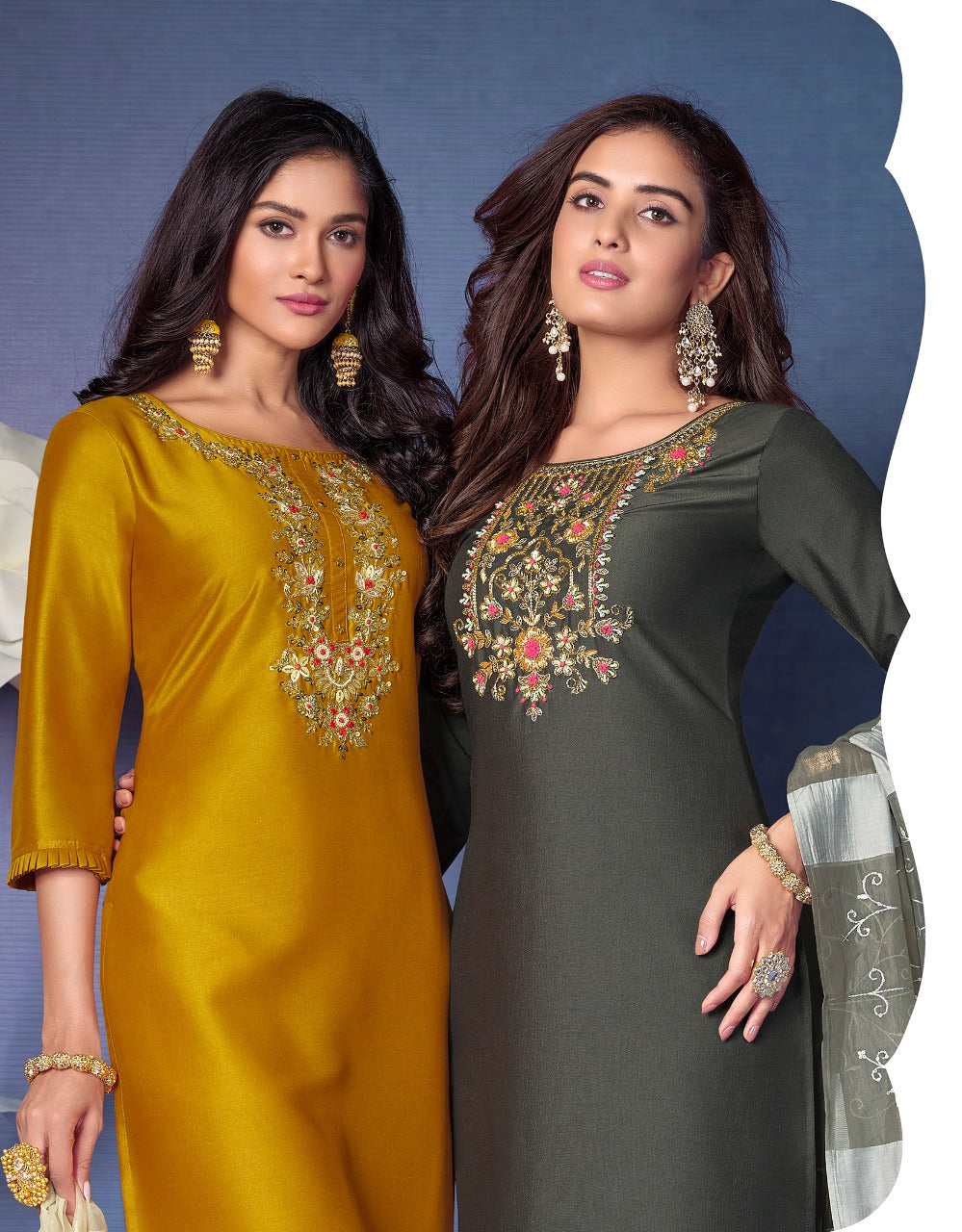 LILY AND LALI MAGNUM VOL 2 BEMBERG KURTI WITH BOTTOM AND DUPATTA Anant Tex Exports Private Limited