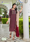 KARISSA SIYA VOL 3 PRINT KURTI WITH BOTOM AND DUPATTA Anant Tex Exports Private Limited